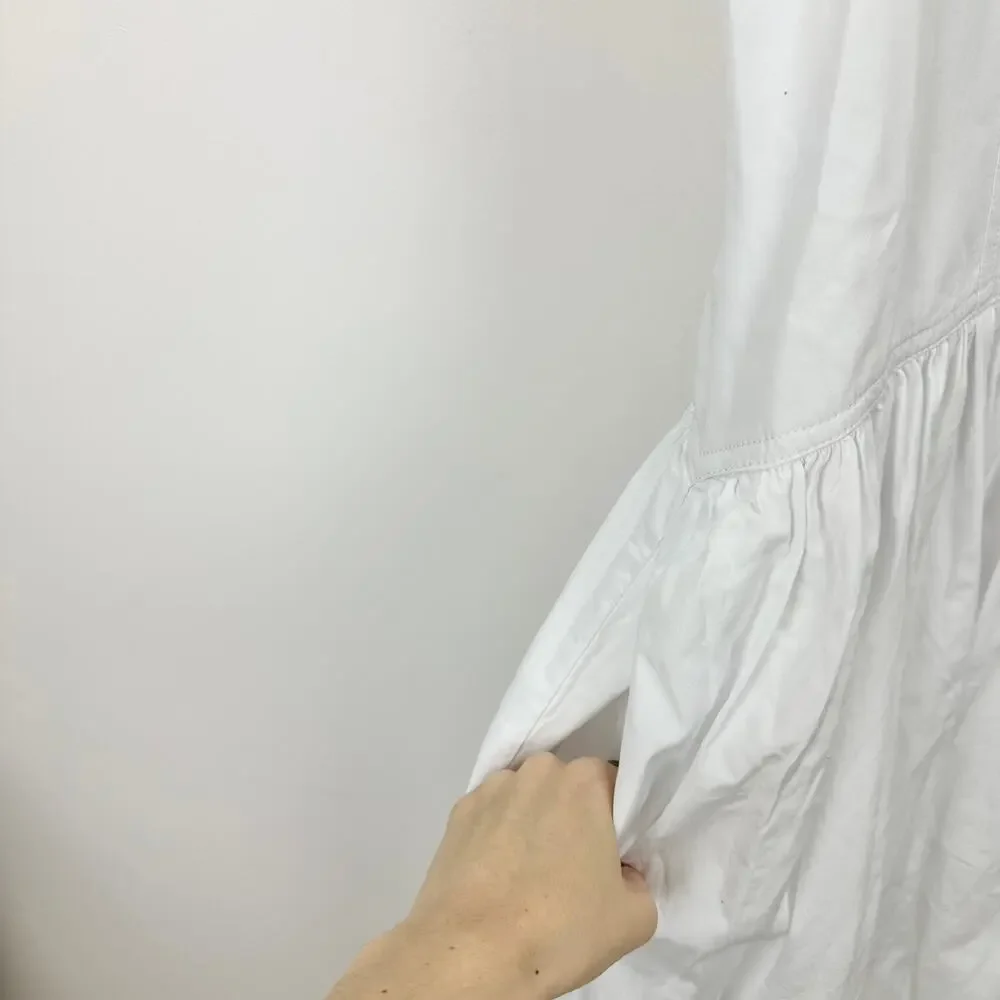 Madewell Poplin Seamed Maxi Dress A Line Minimalist Cotton White US 4 NWT - Picture 12 of 14